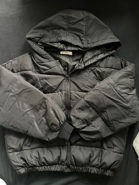 WEGO Black Hooded Puffer Jacket